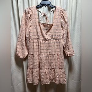 NWT Vylette Tiered Plaid Dress B9